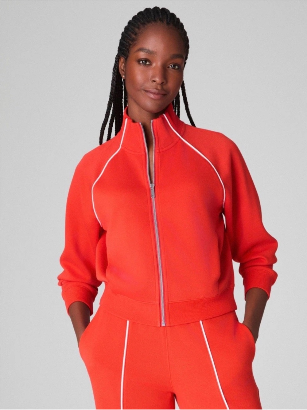 Spanx AirEssentials Pique Track Jacket in Orange